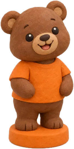 Karakter beruang dari clay