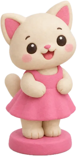 Karakter kucing dari clay