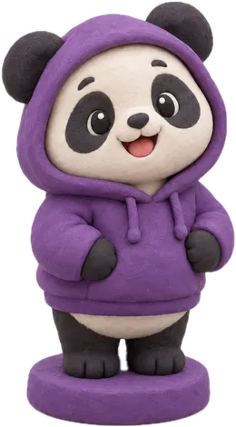 Karakter panda dari clay